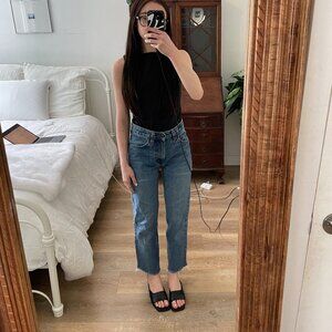 Vintage 90s Dakota Straight Leg Jeans | Mid-High Rise | 24" Waist | Size XS